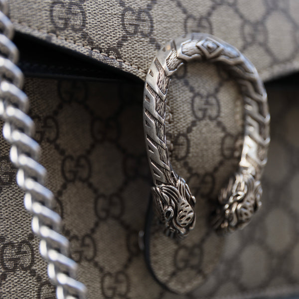 Gucci Beige GG Supreme Canvas Medium Dionysus Shoulder Bag