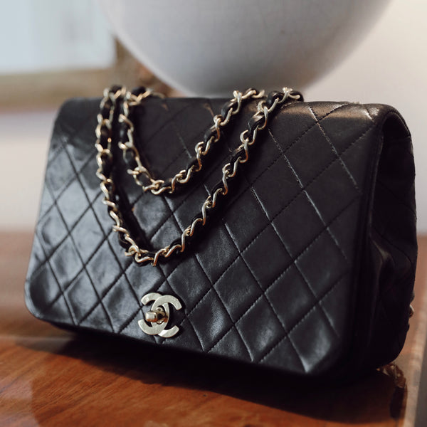 Chanel Tasche 1989-1991 Full Flap Umhängetasche mit CC