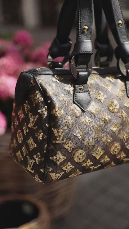 Louis Vuitton Limited Edition Gold Monogram Eclipse Speedy 28