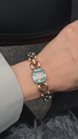 14kt Rotgold Armaband Vintage mit 30ct Aquamarine
Steine